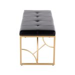 Constellation Contemporary Gold and Black Faux Leather Bench 19 Constellation Contemporary Gold and Black Faux Leather Bench