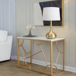 Constellation Contemporary Gold and White Desk 12 Constellation Contemporary Gold and White Desk