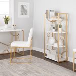 Constellation Contemporary Gold and White Desk 14 Constellation Contemporary Gold and White Desk