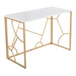 Constellation Contemporary Gold and White Desk 15 Constellation Contemporary Gold and White Desk