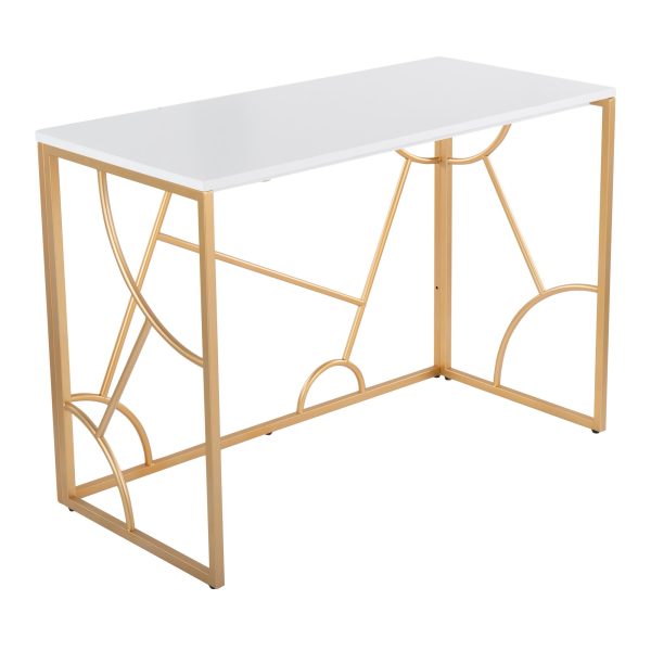 Constellation Contemporary Gold and White Desk 3