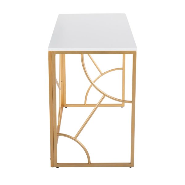 Constellation Contemporary Gold and White Desk 4