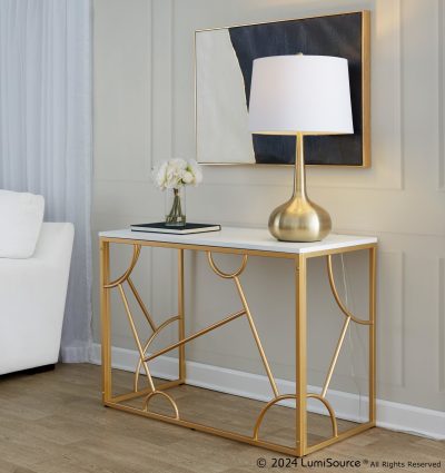 Constellation Contemporary Gold and White Desk