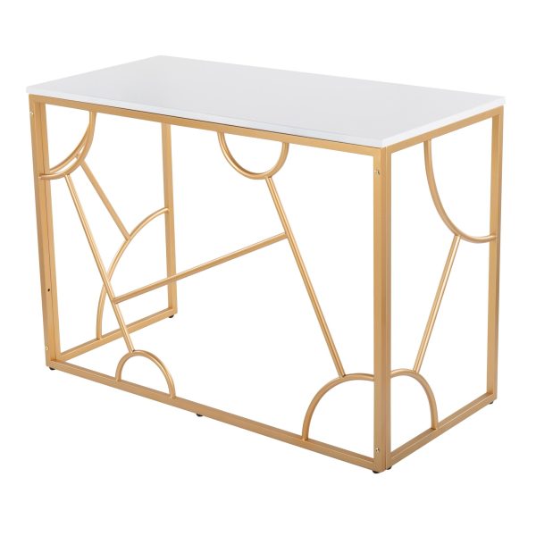 Constellation Contemporary Gold and White Desk 5