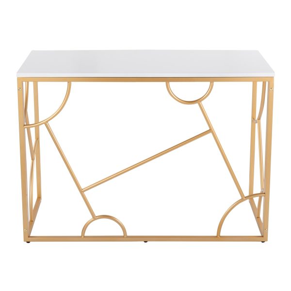 Constellation Contemporary Gold and White Desk 6
