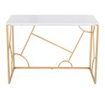 Constellation Contemporary Gold and White Desk 19 Constellation Contemporary Gold and White Desk
