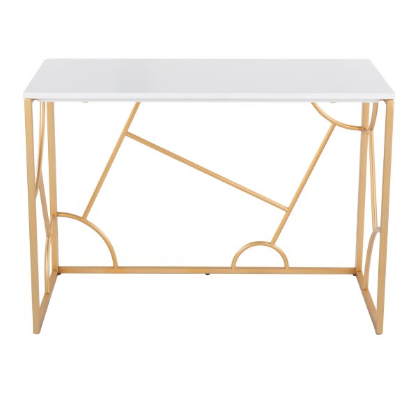 Constellation Contemporary Gold and White Desk 7