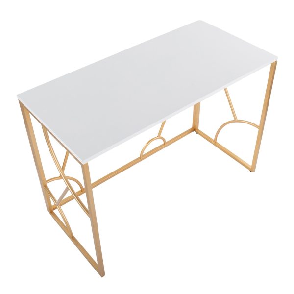 Constellation Contemporary Gold and White Desk 8