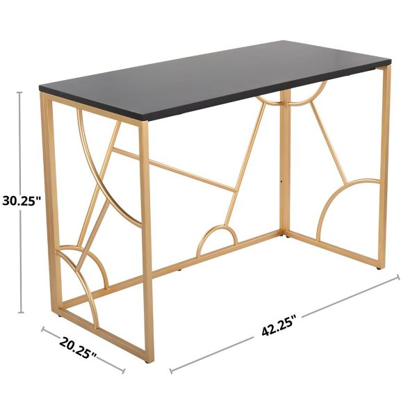 Constellation Contemporary Gold and White Desk 9