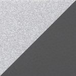 Constellation Contemporary Grey Faux Leather Silver Metal Bench