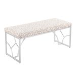 Constellation Contemporary Silver Metal Grey Leopard Fabric Bench 16 Constellation Contemporary Silver Metal Grey Leopard Fabric Bench