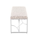 Constellation Contemporary Silver Metal Grey Leopard Fabric Bench 17 Constellation Contemporary Silver Metal Grey Leopard Fabric Bench
