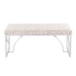 Constellation Contemporary Silver Metal Grey Leopard Fabric Bench 19 Constellation Contemporary Silver Metal Grey Leopard Fabric Bench