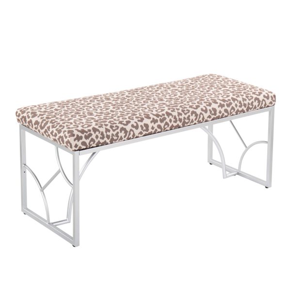 Constellation Silver Leopard Contemporary Bench Seats Two Comfortably 4