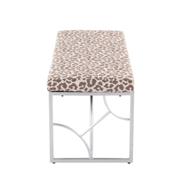 Constellation Silver Leopard Contemporary Bench Seats Two Comfortably 5