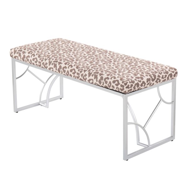 Constellation Silver Leopard Contemporary Bench Seats Two Comfortably 6