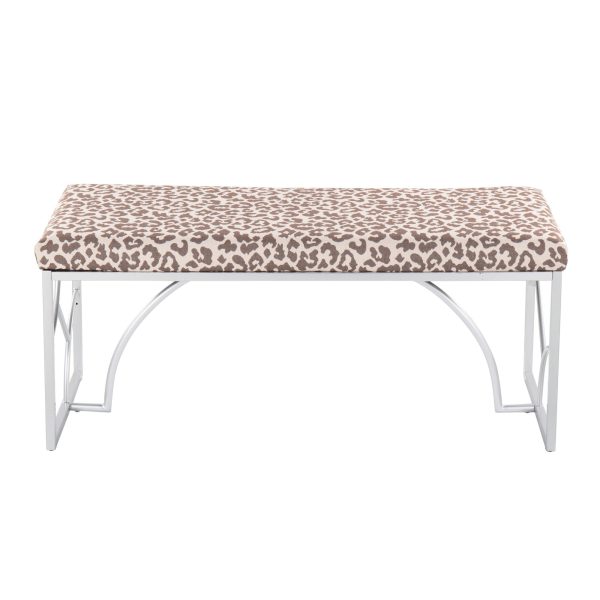 Constellation Silver Leopard Contemporary Bench Seats Two Comfortably 7