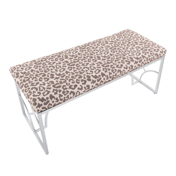 Constellation Silver Leopard Contemporary Bench Seats Two Comfortably 8