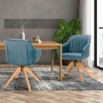 Modern Swivel Accent Chairs with Beech Wood Legs (Set of 2)