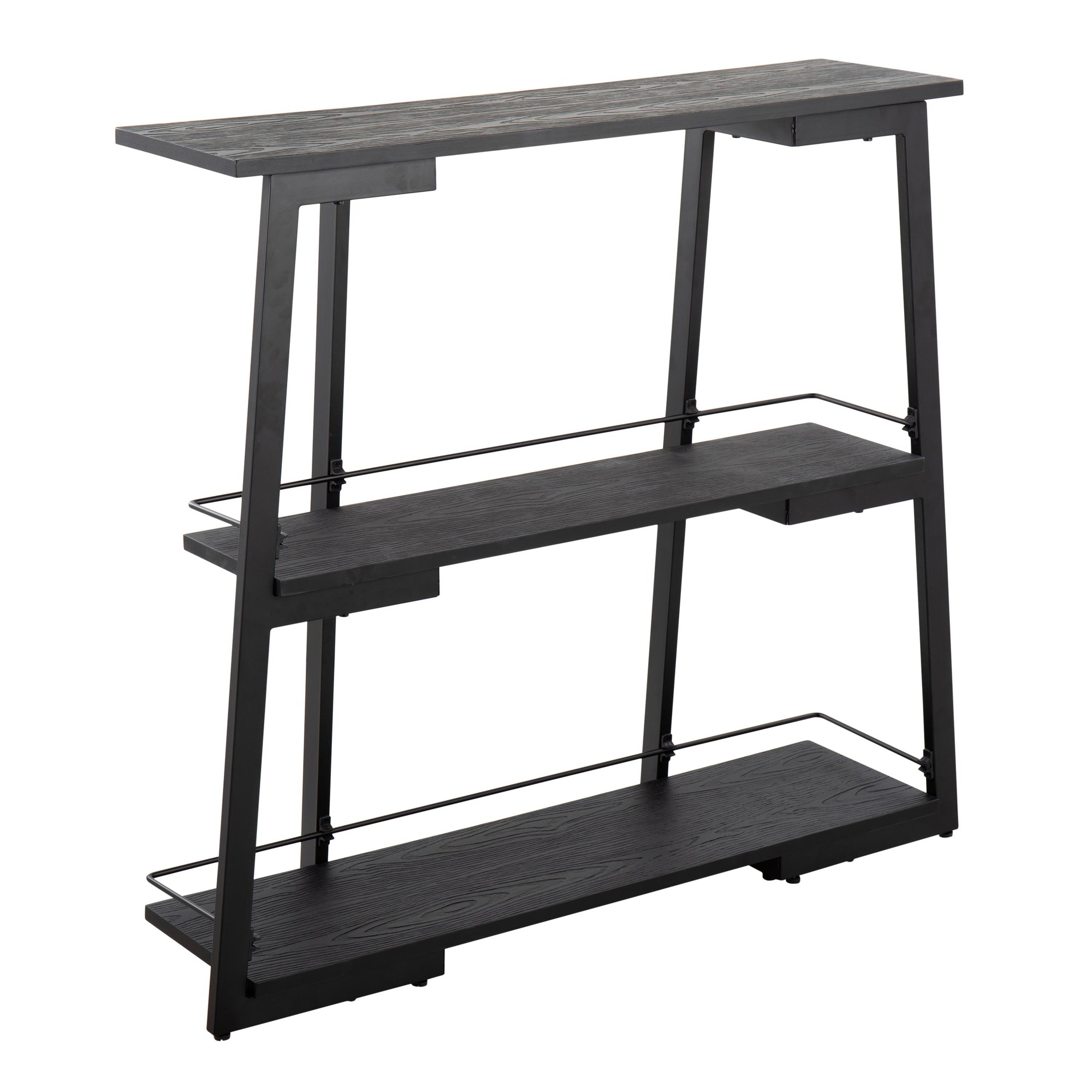 Converge Industrial Black Steel and Bamboo Bookcase 3 Converge Industrial Black Steel and Bamboo Bookcase - Image 3