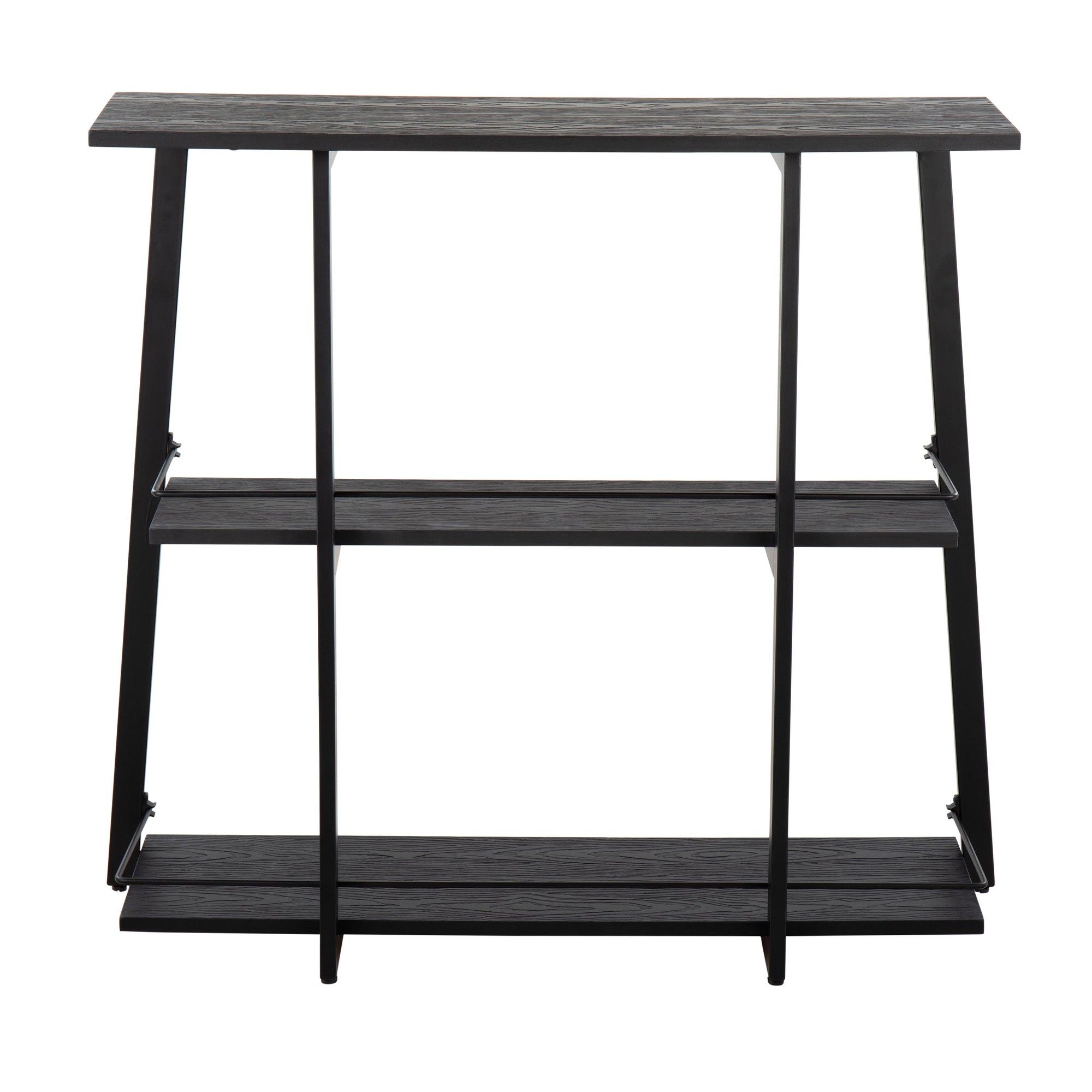 Converge Industrial Black Steel and Bamboo Bookcase 6 Converge Industrial Black Steel and Bamboo Bookcase - Image 6