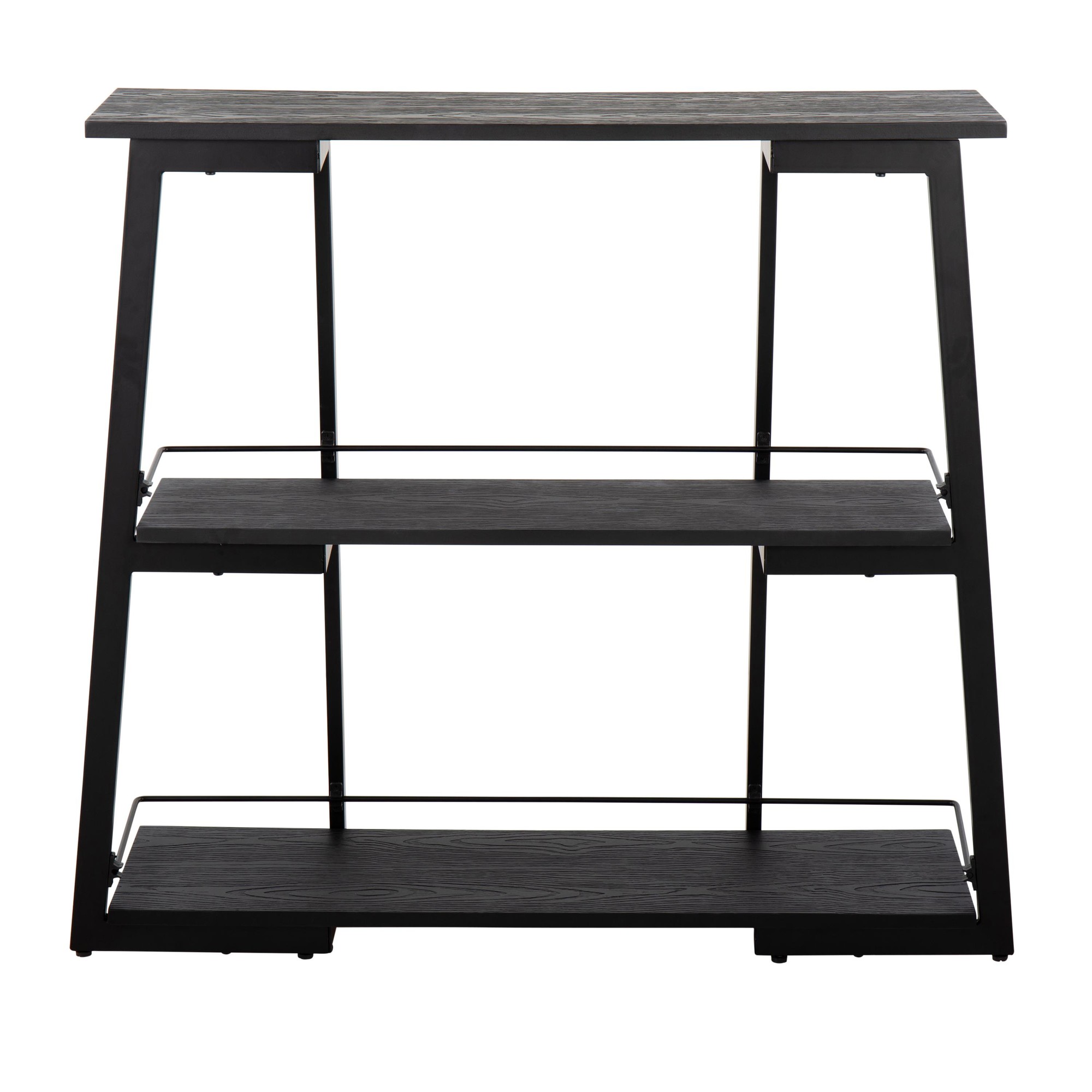 Converge Industrial Black Steel and Bamboo Bookcase 7 Converge Industrial Black Steel and Bamboo Bookcase - Image 7