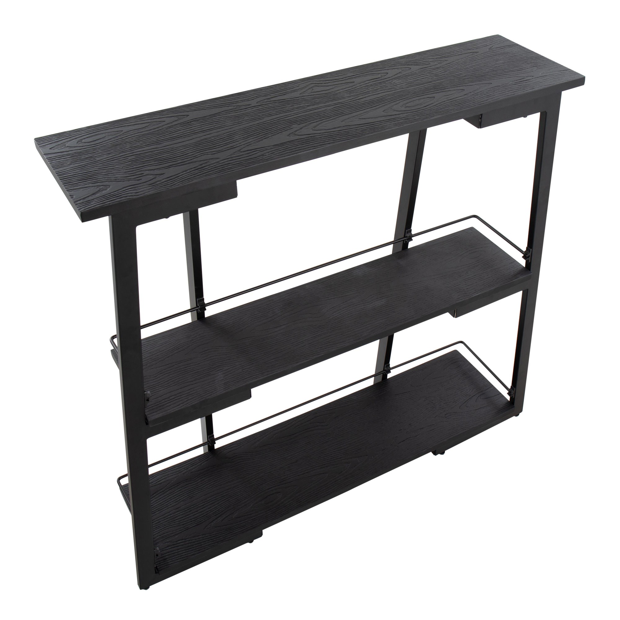 Converge Industrial Black Steel and Bamboo Bookcase 8 Converge Industrial Black Steel and Bamboo Bookcase - Image 8