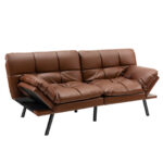 Adjustable Memory Foam Futon Sofa Bed with Armrest Options