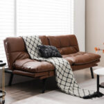 Adjustable Memory Foam Futon Sofa Bed with Armrest Options