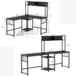 Convertible L-Shaped Desk with Hutch and Built-In Power Outlet 26 Convertible L-Shaped Desk with Hutch and Built-In Power Outlet