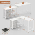 Convertible L Shaped Desk with Power Outlet and Storage