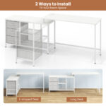 Convertible L Shaped Desk with Power Outlet and Storage