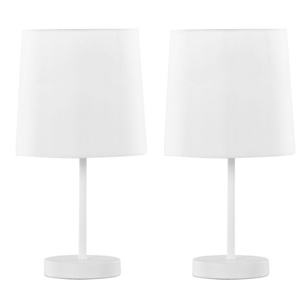 Cooper 16 Contemporary White Metal Accent Lamps Set of 2 1