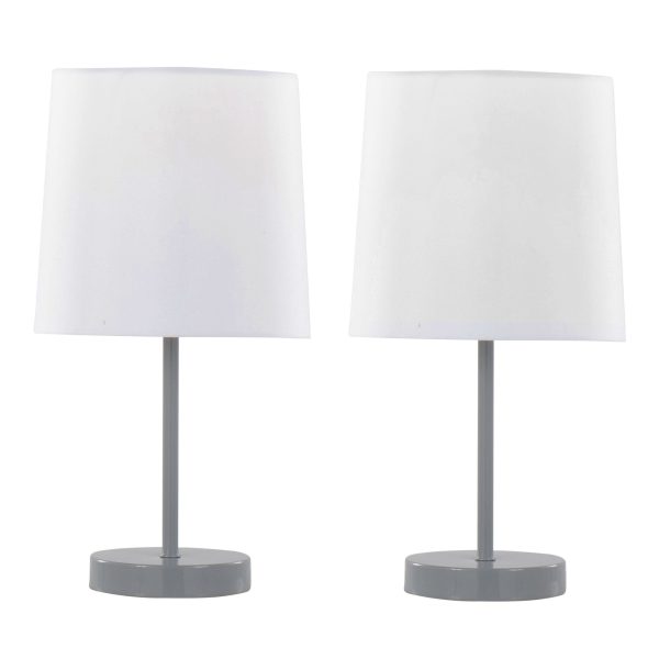 Cooper Contemporary Grey Metal Accent Lamp Set of 2 2