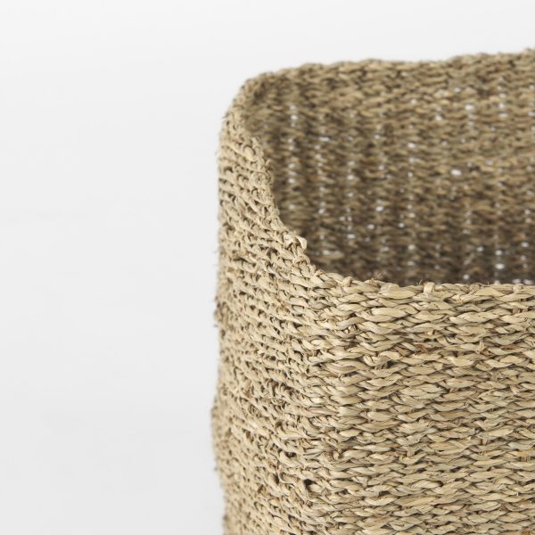 Copenhagen 15.7L x 15.7W x 15.7H Set of 3 Medium Brown Square Twisted Seagrass Square Basket 4