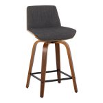 Corazza 24 Mid-Century Modern Charcoal Swivel Counter Stools (Set of 2) 18 Corazza 24 Mid-Century Modern Charcoal Swivel Counter Stools (Set of 2)