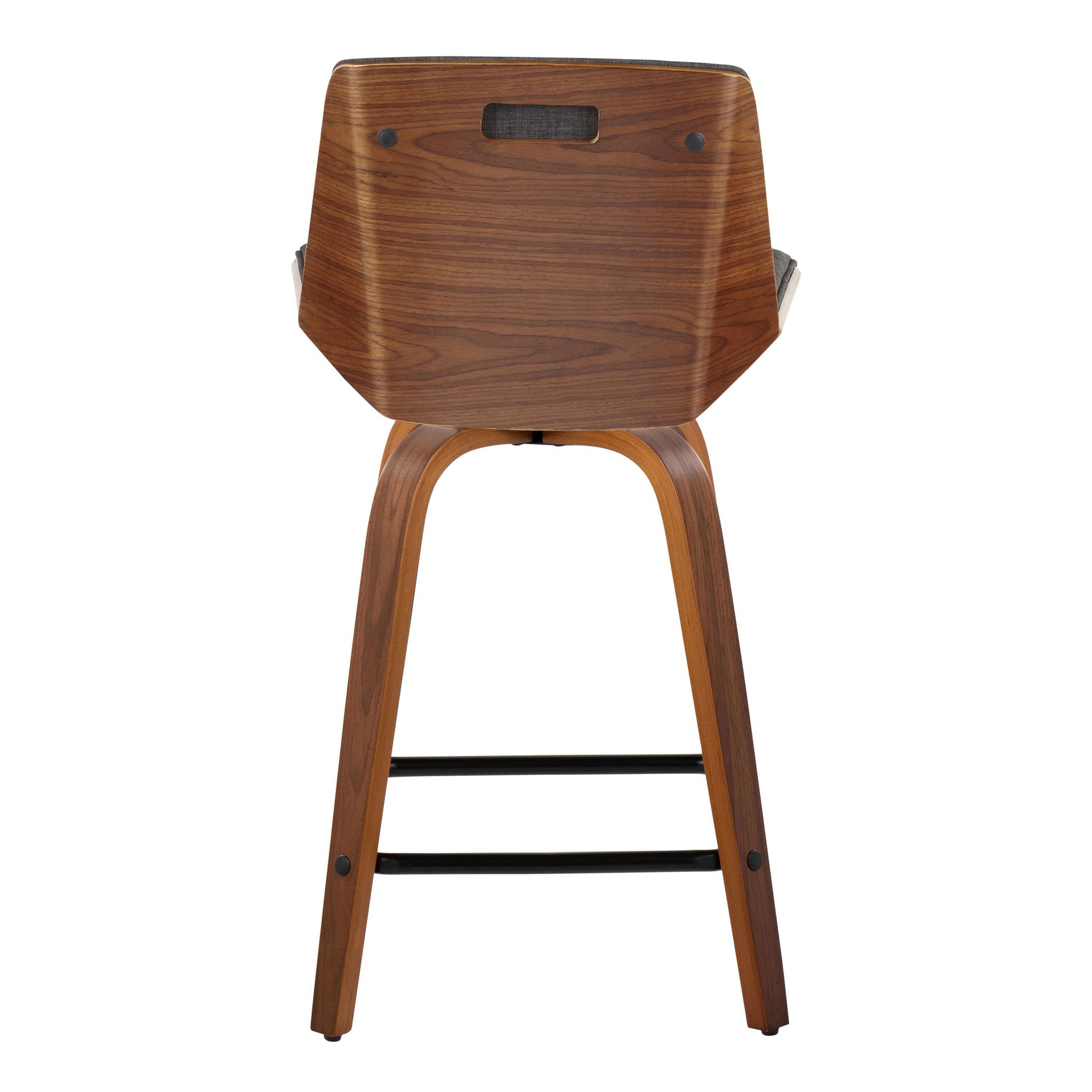 Corazza 24 Mid-Century Modern Charcoal Swivel Counter Stools (Set of 2) 9 Corazza 24 Mid-Century Modern Charcoal Swivel Counter Stools (Set of 2) - Image 9