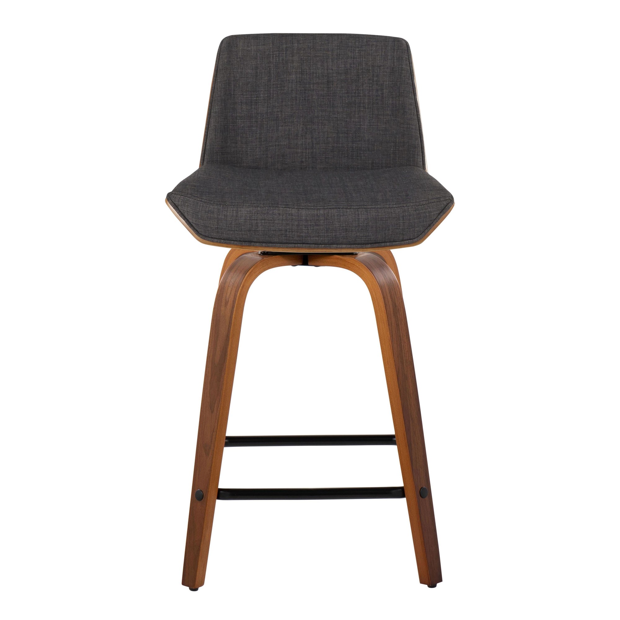 Corazza 24 Mid-Century Modern Charcoal Swivel Counter Stools (Set of 2) 10 Corazza 24 Mid-Century Modern Charcoal Swivel Counter Stools (Set of 2) - Image 10