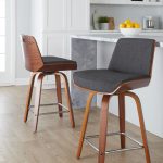 Corazza 24 Mid-Century Modern Swivel Counter Stool Pair (Set of 2)