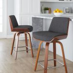 Corazza 24 Mid-Century Modern Swivel Counter Stool Pair (Set of 2)