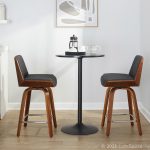 Corazza 24 Mid-Century Modern Swivel Counter Stool Pair (Set of 2)
