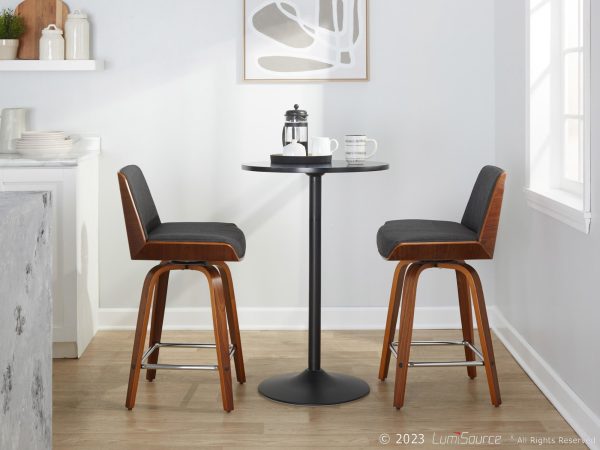 Corazza 24 Mid Century Modern Swivel Counter Stool Pair Set of 2 2