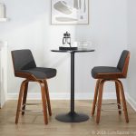 Corazza 24 Mid-Century Modern Swivel Counter Stool Pair (Set of 2)