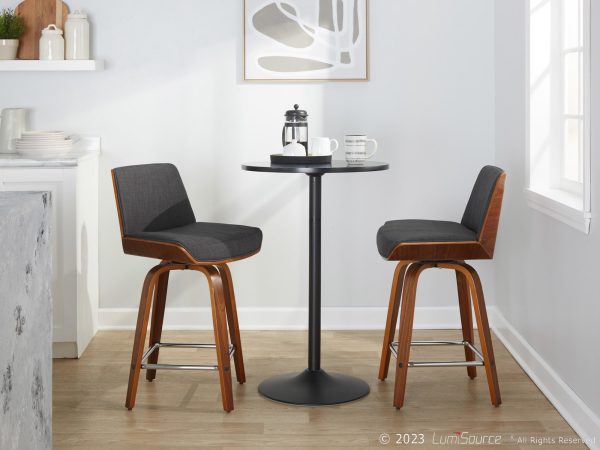 Corazza 24 Mid Century Modern Swivel Counter Stool Pair Set of 2 3