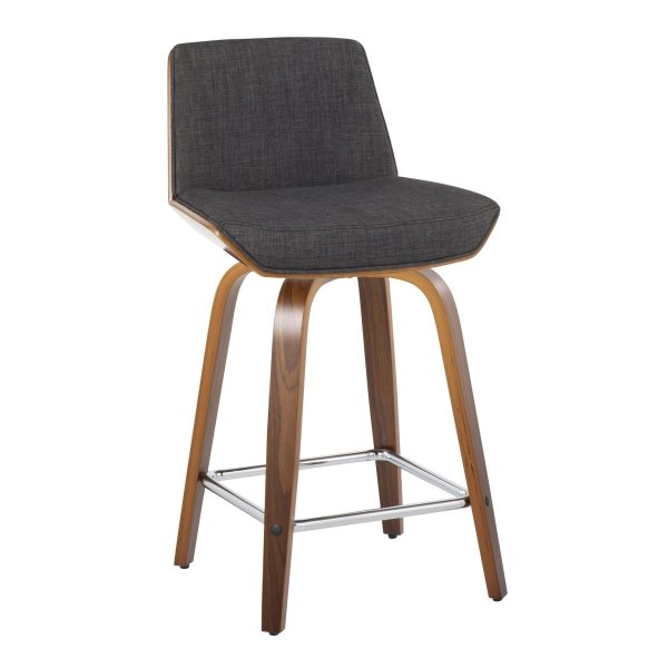 Corazza 24 Mid Century Modern Swivel Counter Stool Pair Set of 2 5