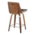 Corazza 24 Mid-Century Modern Swivel Counter Stool Pair (Set of 2)