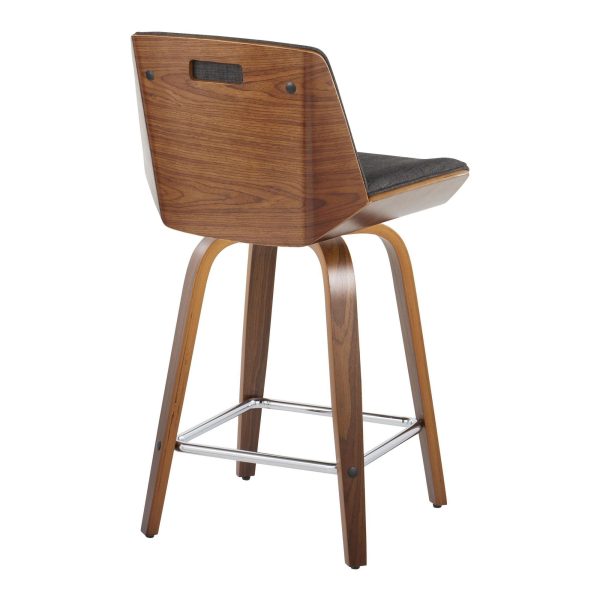 Corazza 24 Mid Century Modern Swivel Counter Stool Pair Set of 2 7