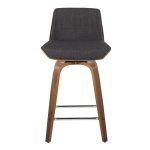 Corazza 24 Mid-Century Modern Swivel Counter Stool Pair (Set of 2)