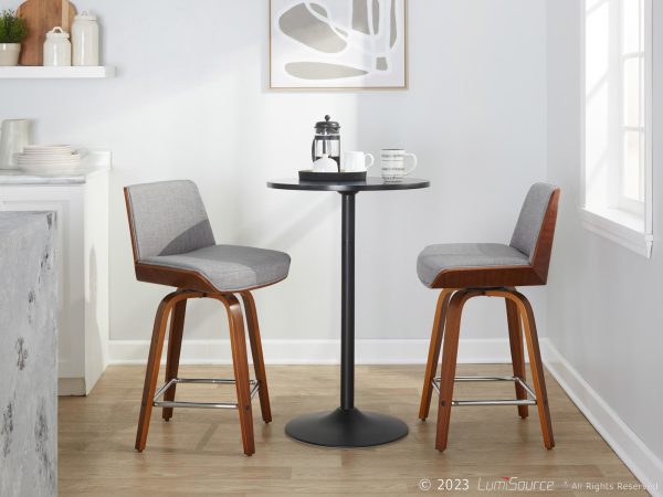 Corazza 24 Mid Century Modern Swivel Counter Stool Set of 2 3