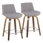 Corazza 24 Mid-Century Modern Swivel Counter Stool (Set of 2)